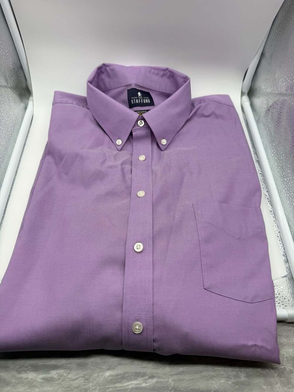 Stafford Executive Non-Iron Cotton Pinpoint Oxford Button-Down Dress Shirt